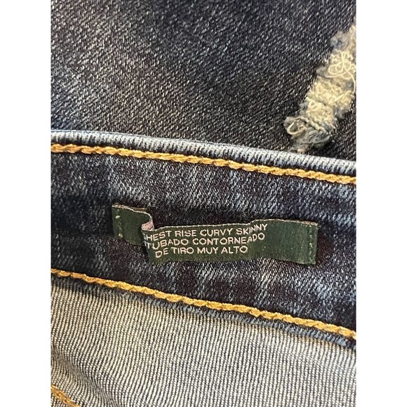 Wild Fable Womens Jeans Curvy Skinny High Rise Raw Hem Distressed Blue SZ Small - Picture 9 of 11